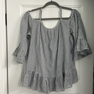 Striped linen blouse